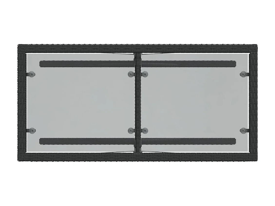 3 peças conjunto de bistrô com almofadões vime PE preto