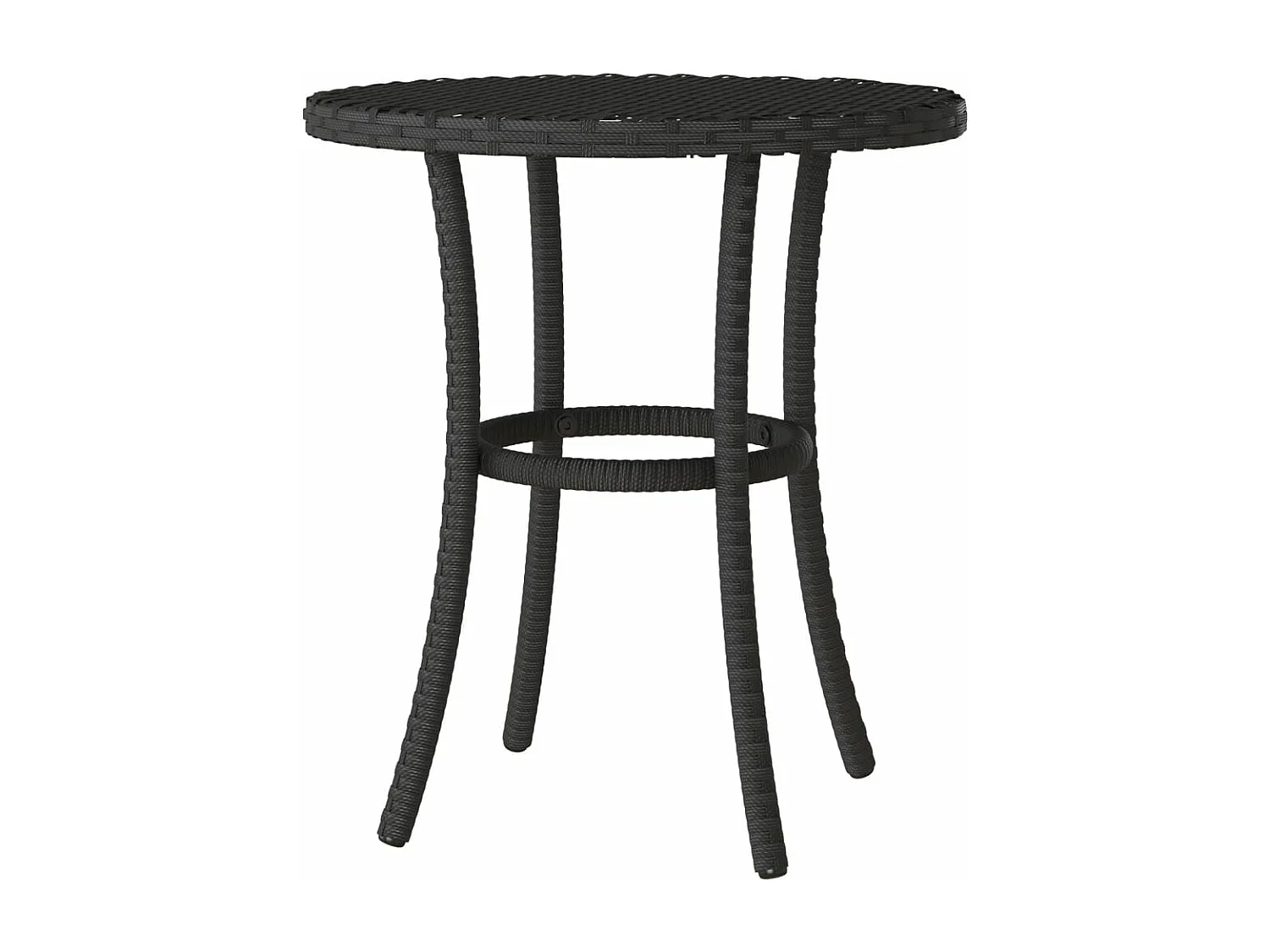 Ensemble de bistro 3 pièces avec coussins noir résine tressée