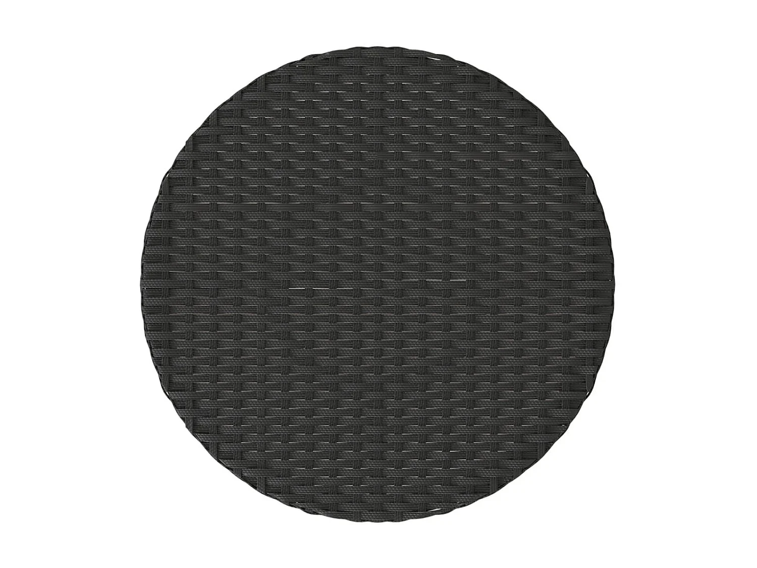 Ensemble de bistro 3 pièces avec coussins noir résine tressée