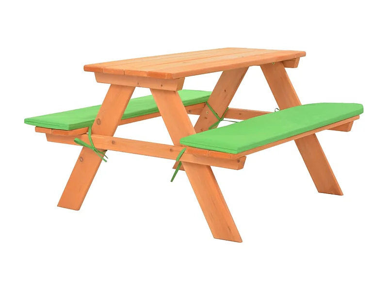 Mesa de pícnic infantil con bancos madera de abeto 89x79x50 cm