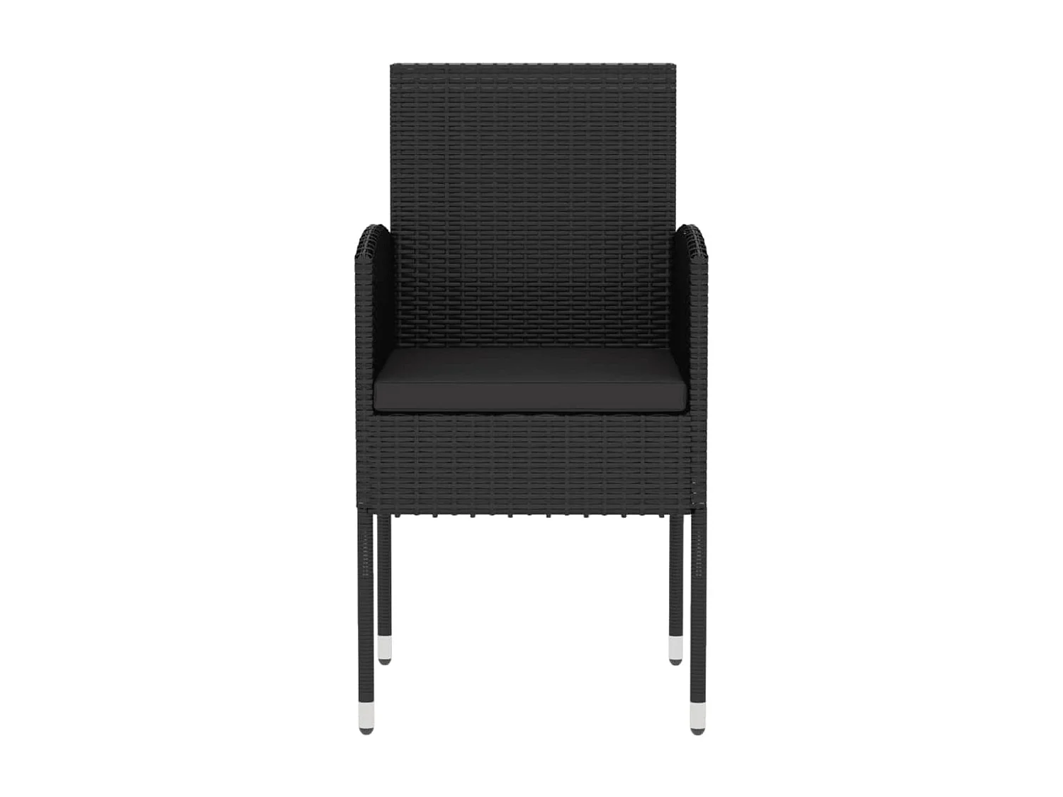 Juego de comedor para jardín 3 piezas ratán sintético negro