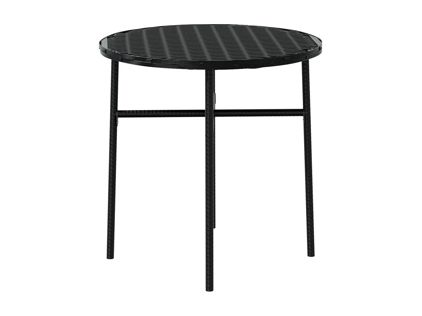 Juego de comedor para jardín 3 piezas ratán sintético negro