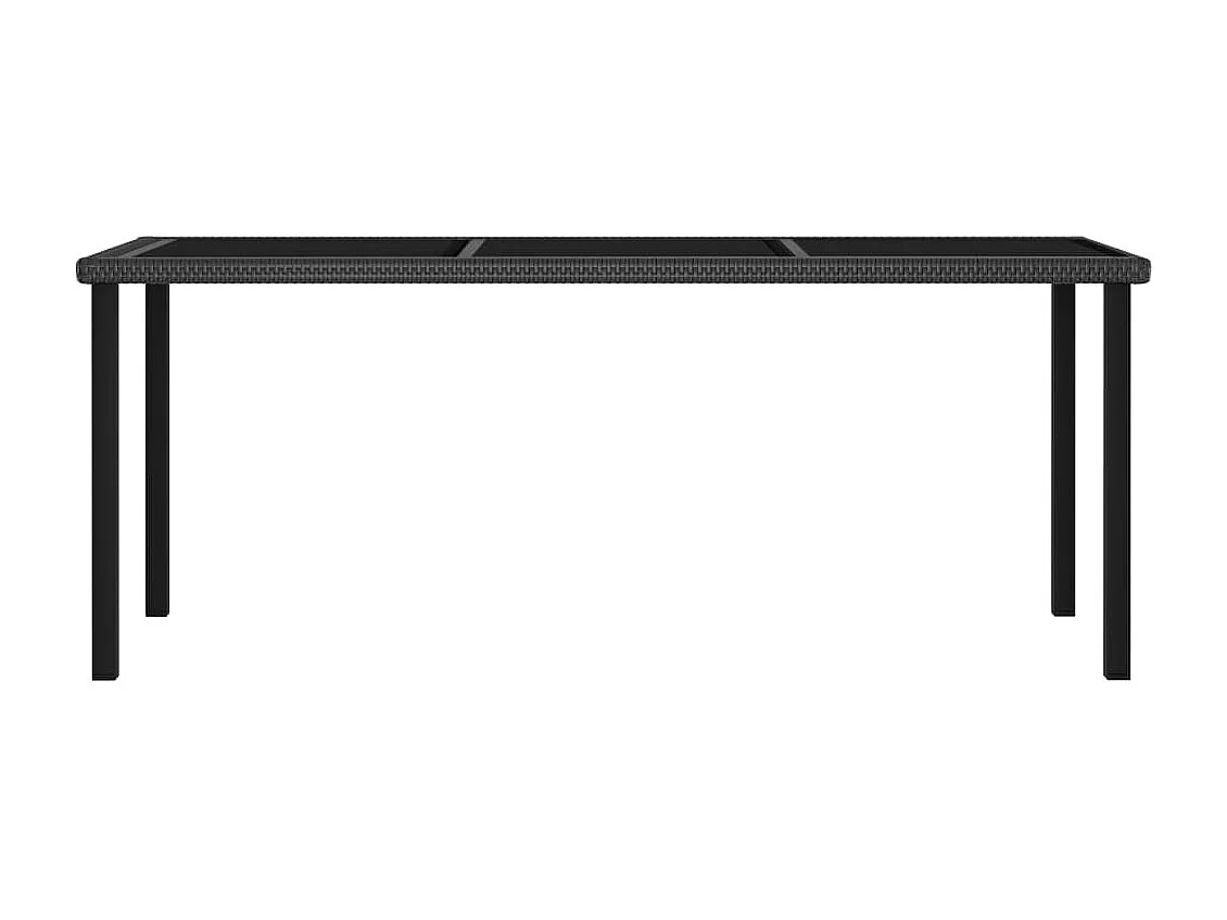 7 peças conjunto de jantar para jardim vime PE preto