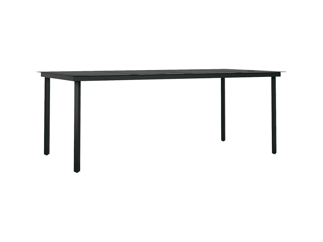 Ensemble de salle à manger de jardin et coussins 9 pièces Gris/noir