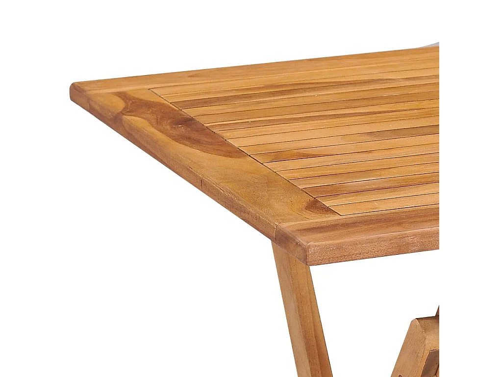 Mobilier à dîner d'extérieur pliable 5 pièces Bois solide de teck