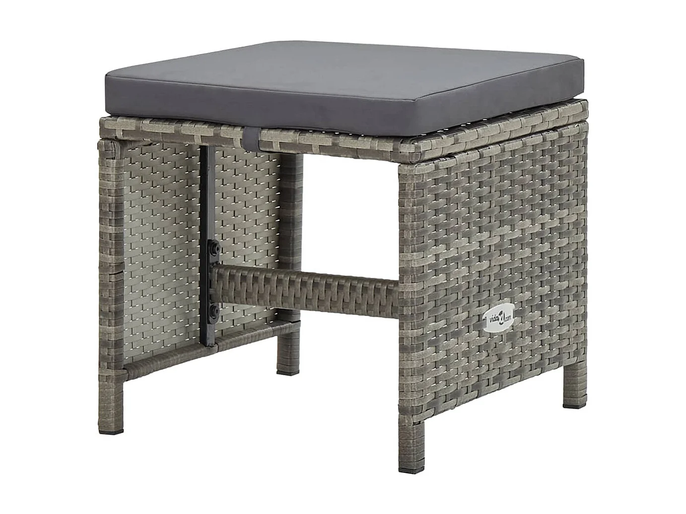 Mobilier à dîner de jardin 9 pièces et coussins Résine tressée Gris