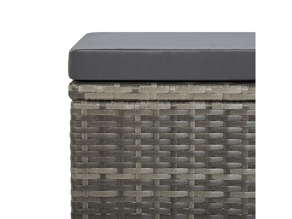 Mobilier à dîner de jardin 9 pièces et coussins Résine tressée Gris