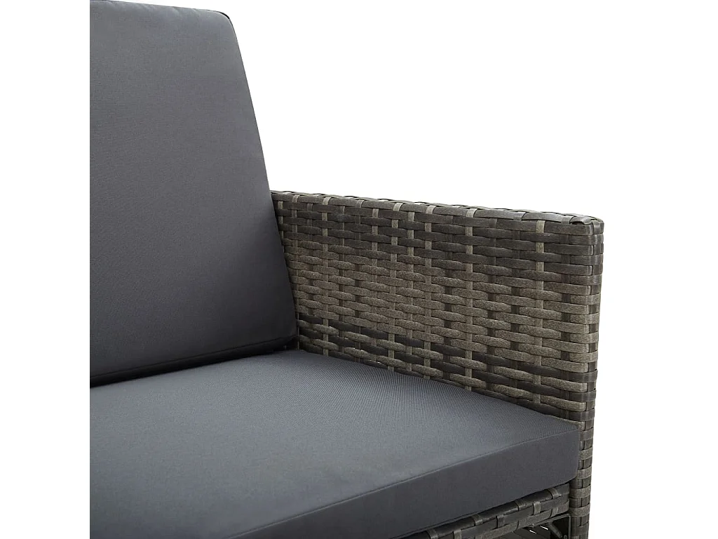 Mobilier à dîner de jardin 9 pièces et coussins Résine tressée Gris