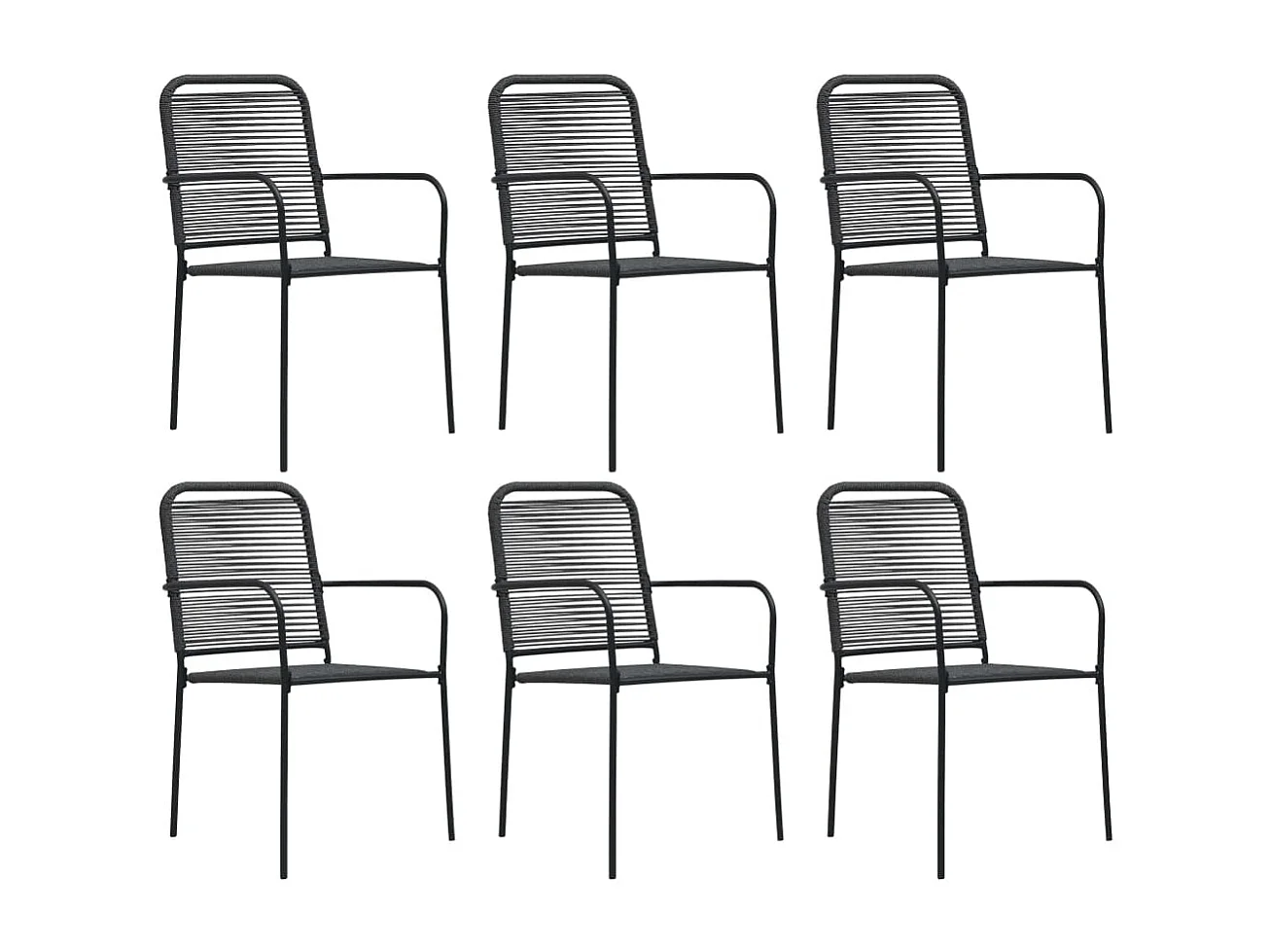 Set de comedor de jardín 7 piezas vidrio y acero negro