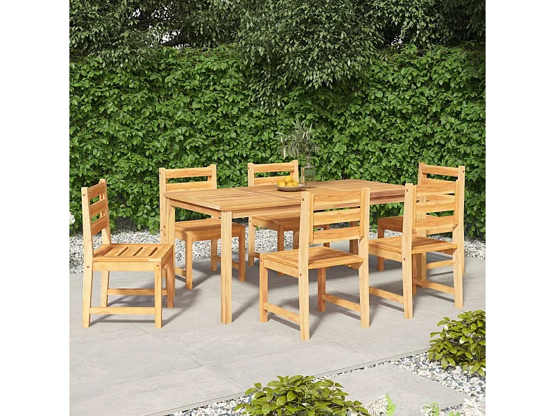 Ensemble à dîner de jardin 7 pièces Bois de teck solide