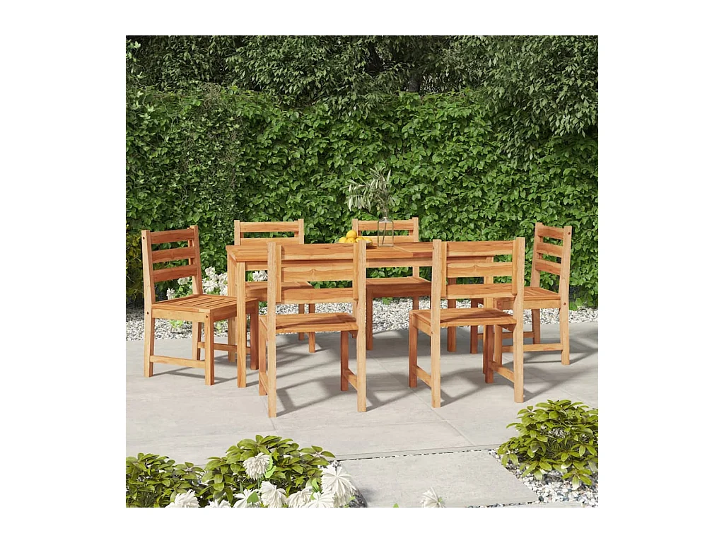 Ensemble à dîner de jardin 7 pièces Bois de teck solide
