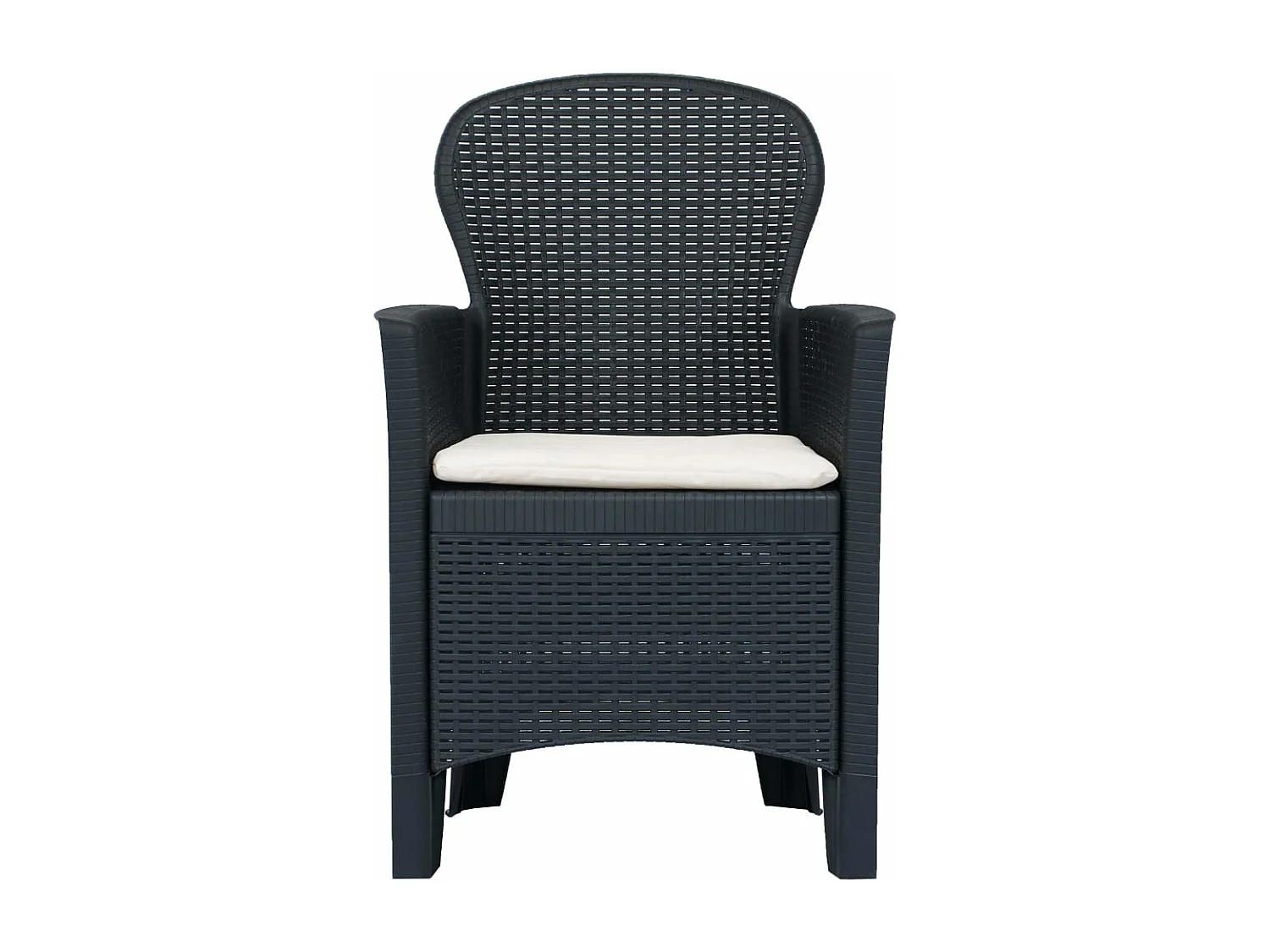 Ensemble à dîner 7 pièces Plastique Anthracite Aspect de rotin