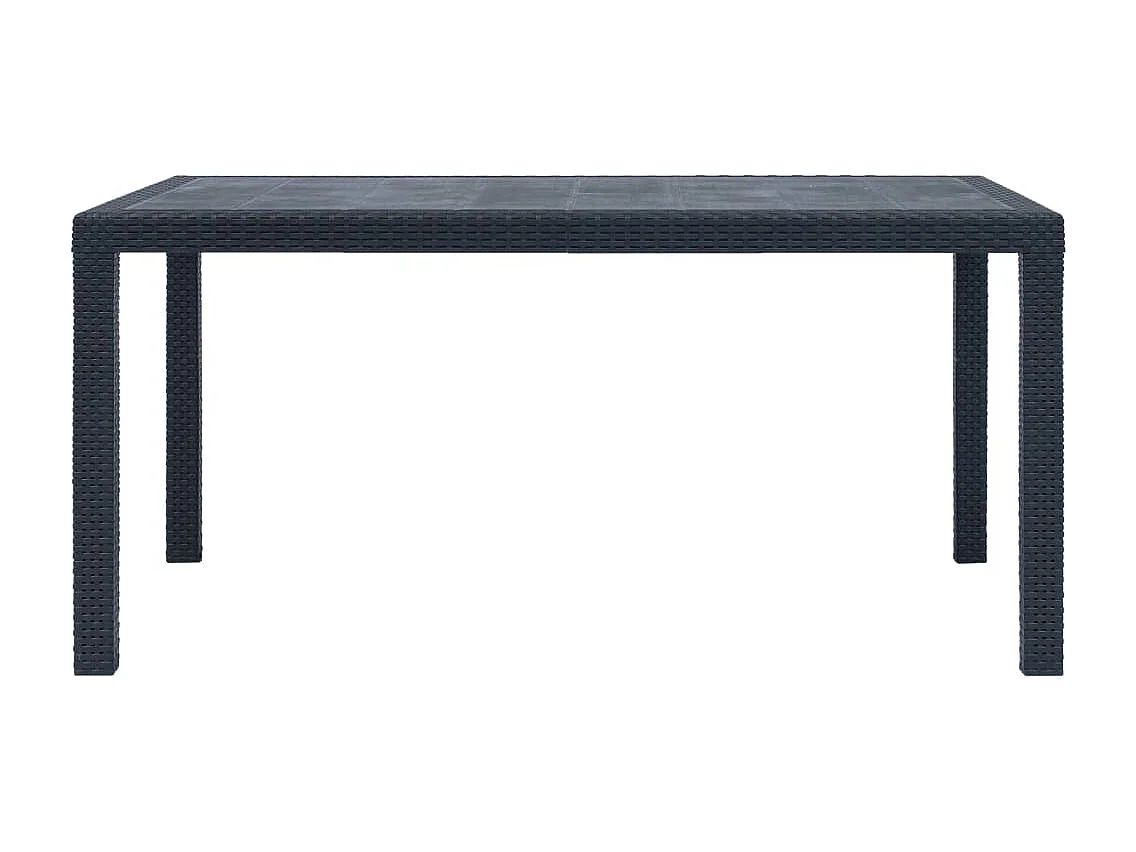 Ensemble à dîner 7 pièces Plastique Anthracite Aspect de rotin