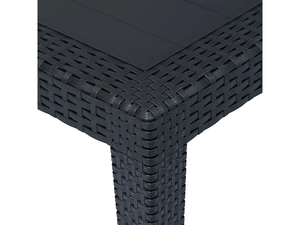 Ensemble à dîner 7 pièces Plastique Anthracite Aspect de rotin