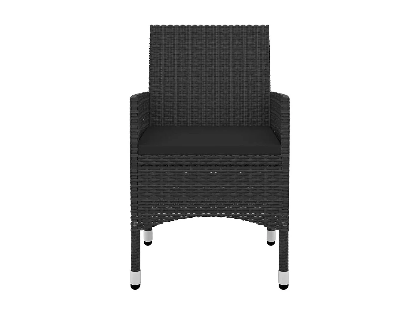 Mobilier à dîner de jardin coussins 3 pièces Résine tressée Verre