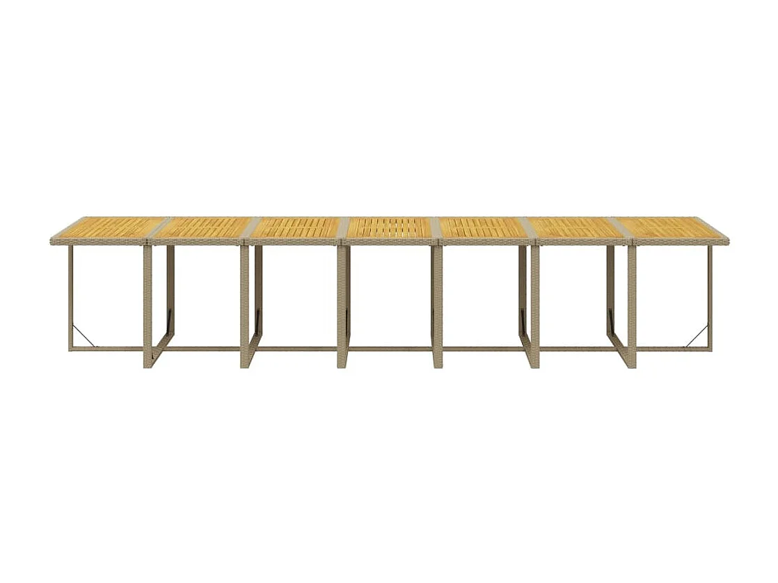 Ensemble à dîner de jardin coussins 15 pièces Beige Résine tressée