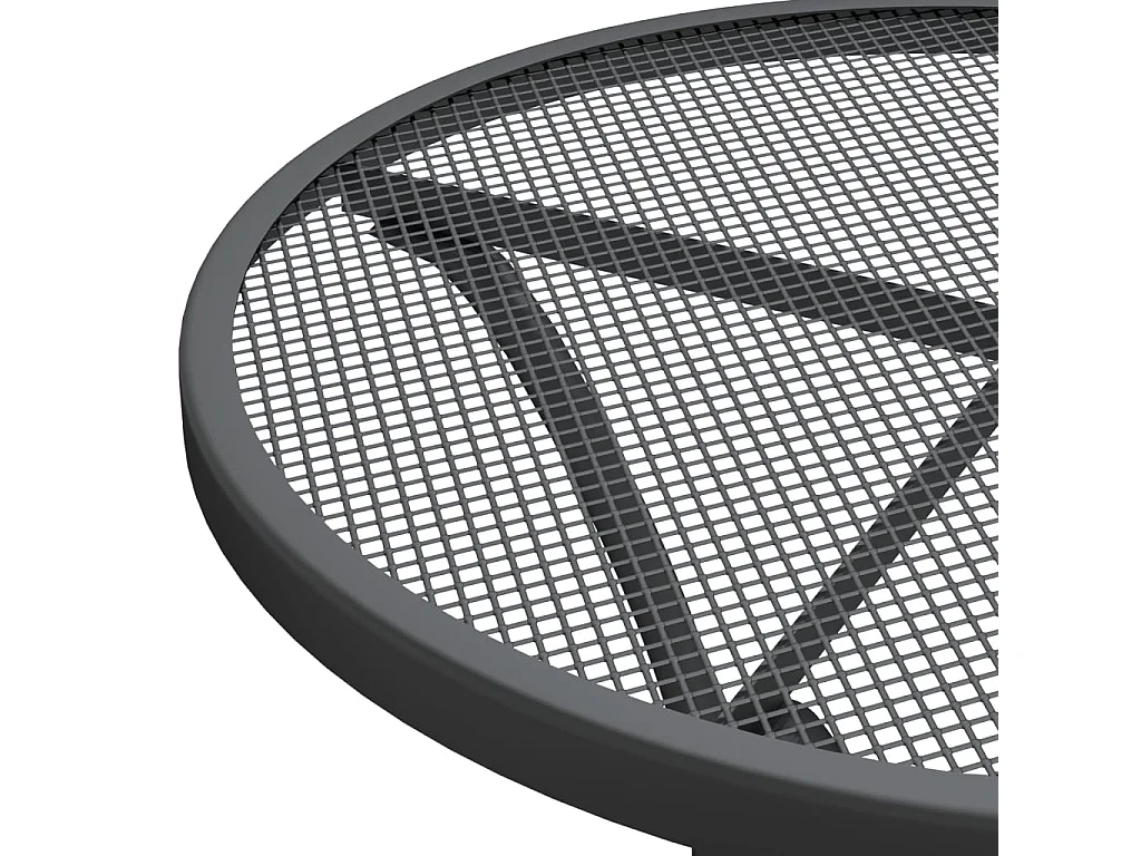 Mobilier à dîner de jardin 3 pièces Maille Métal Anthracite