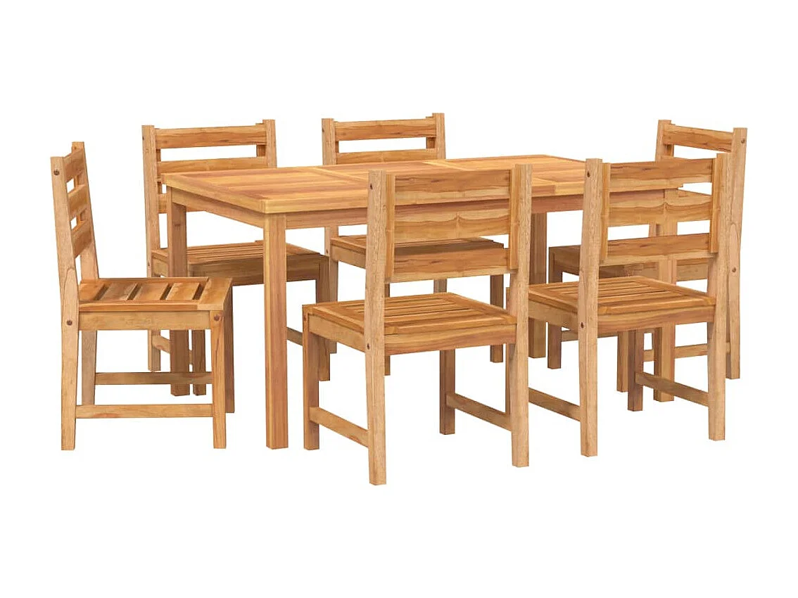 Ensemble à dîner de jardin 7 pièces Bois de teck solide