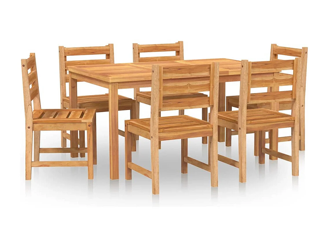 Ensemble à dîner de jardin 7 pièces Bois de teck solide