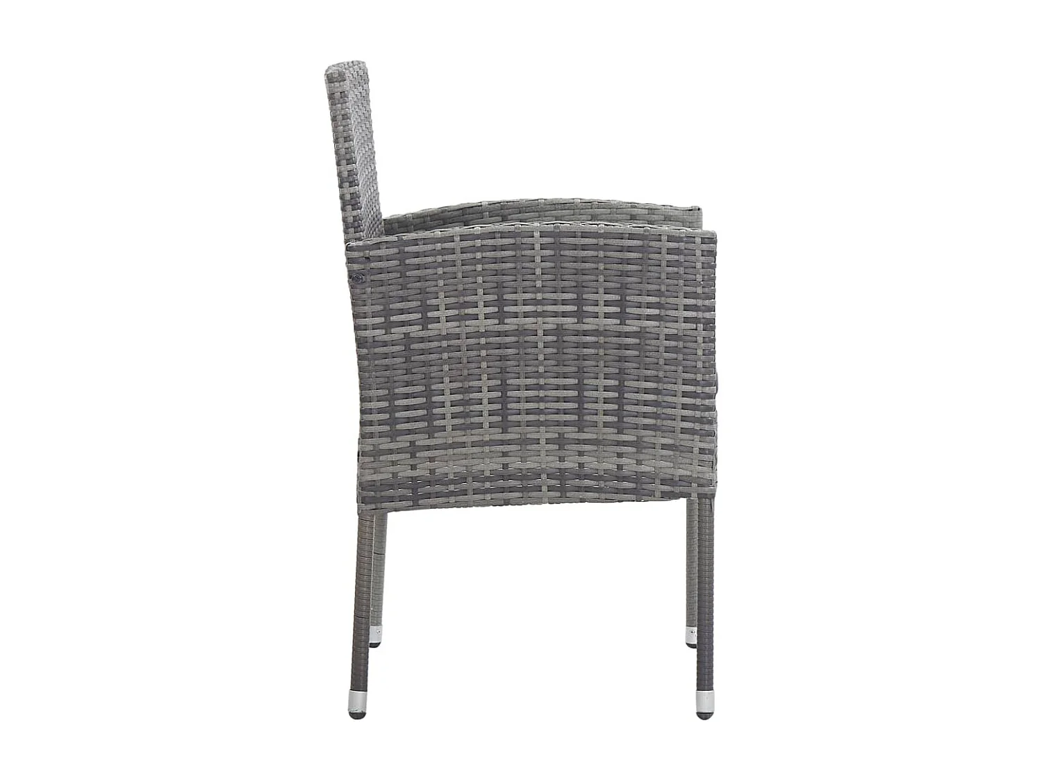 Juego de comedor jardín 7 piezas ratán sintético acero gris negro