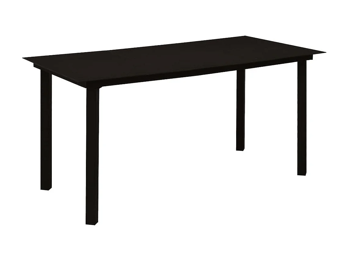 Mobilier à dîner d'extérieur 5 pièces Corde en coton et acier Noir