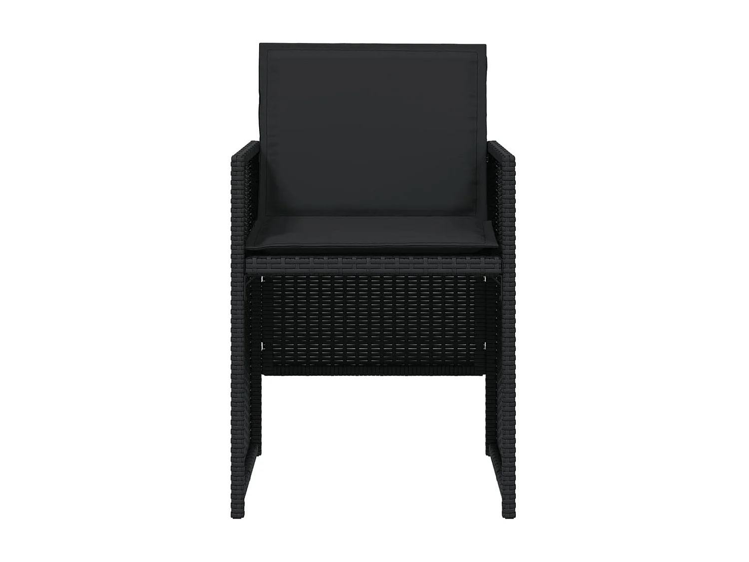 Set de muebles jardín 5 piezas con cojines ratán sintético negro