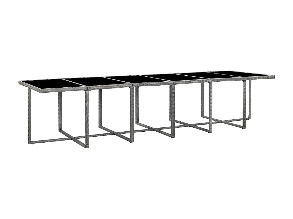 17-delige Tuinset met kussens poly rattan grijs