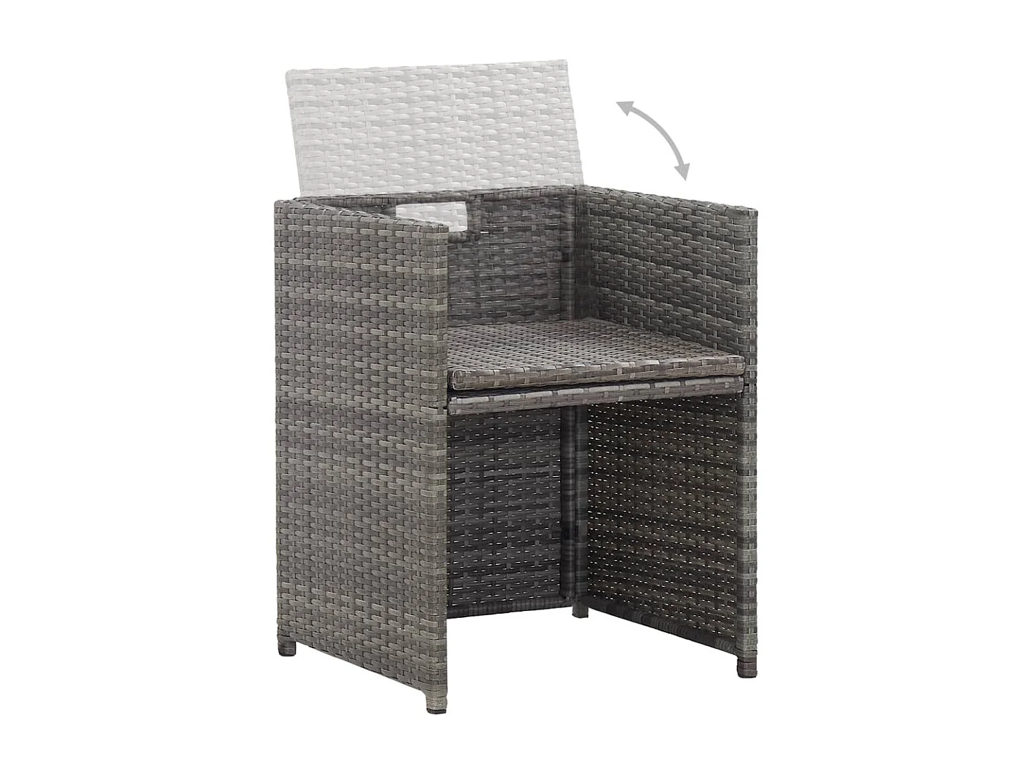 17-delige Tuinset met kussens poly rattan grijs