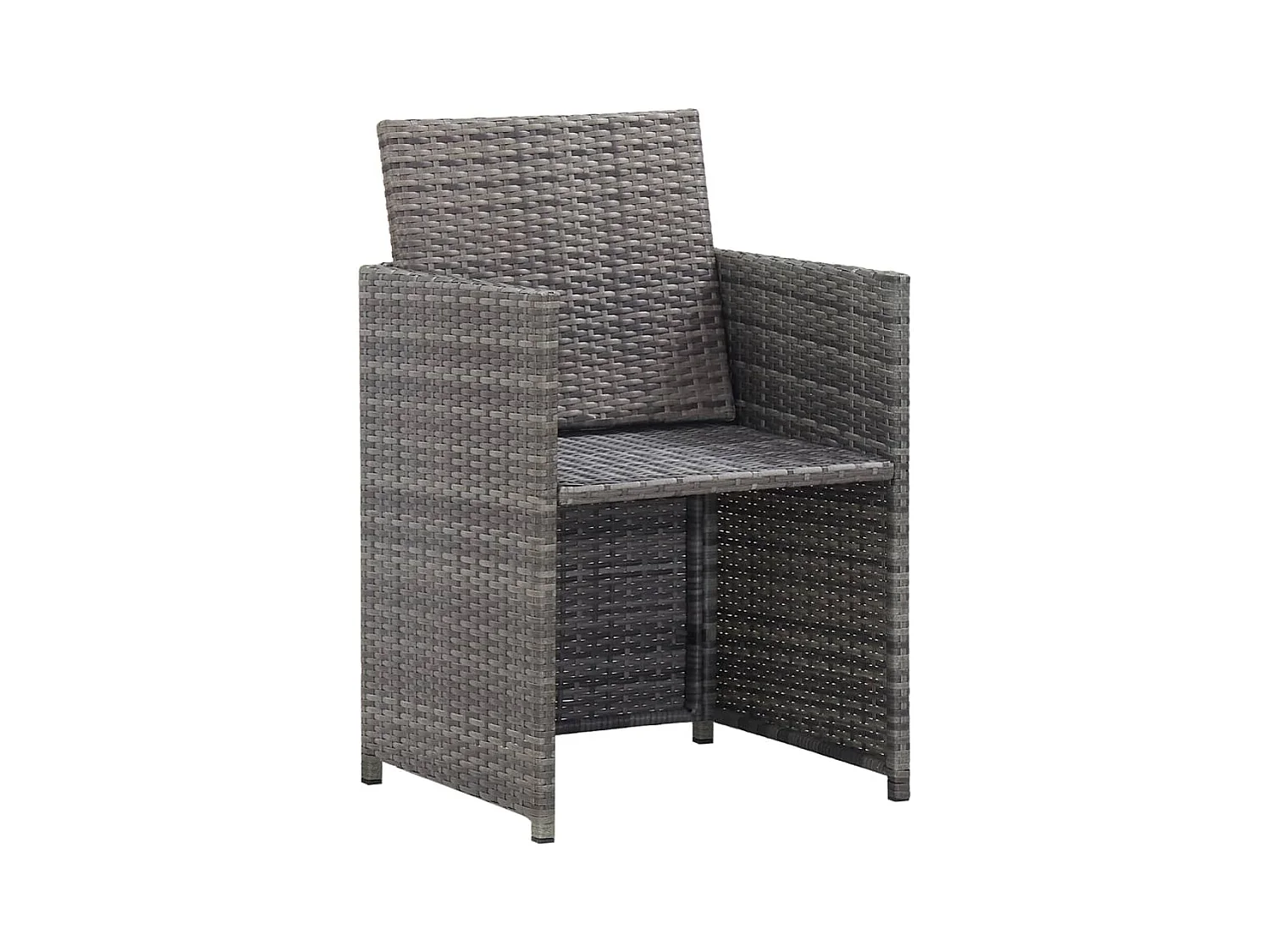 Mobilier à dîner extérieur 13 pièces coussins Poly rotin Anthracite