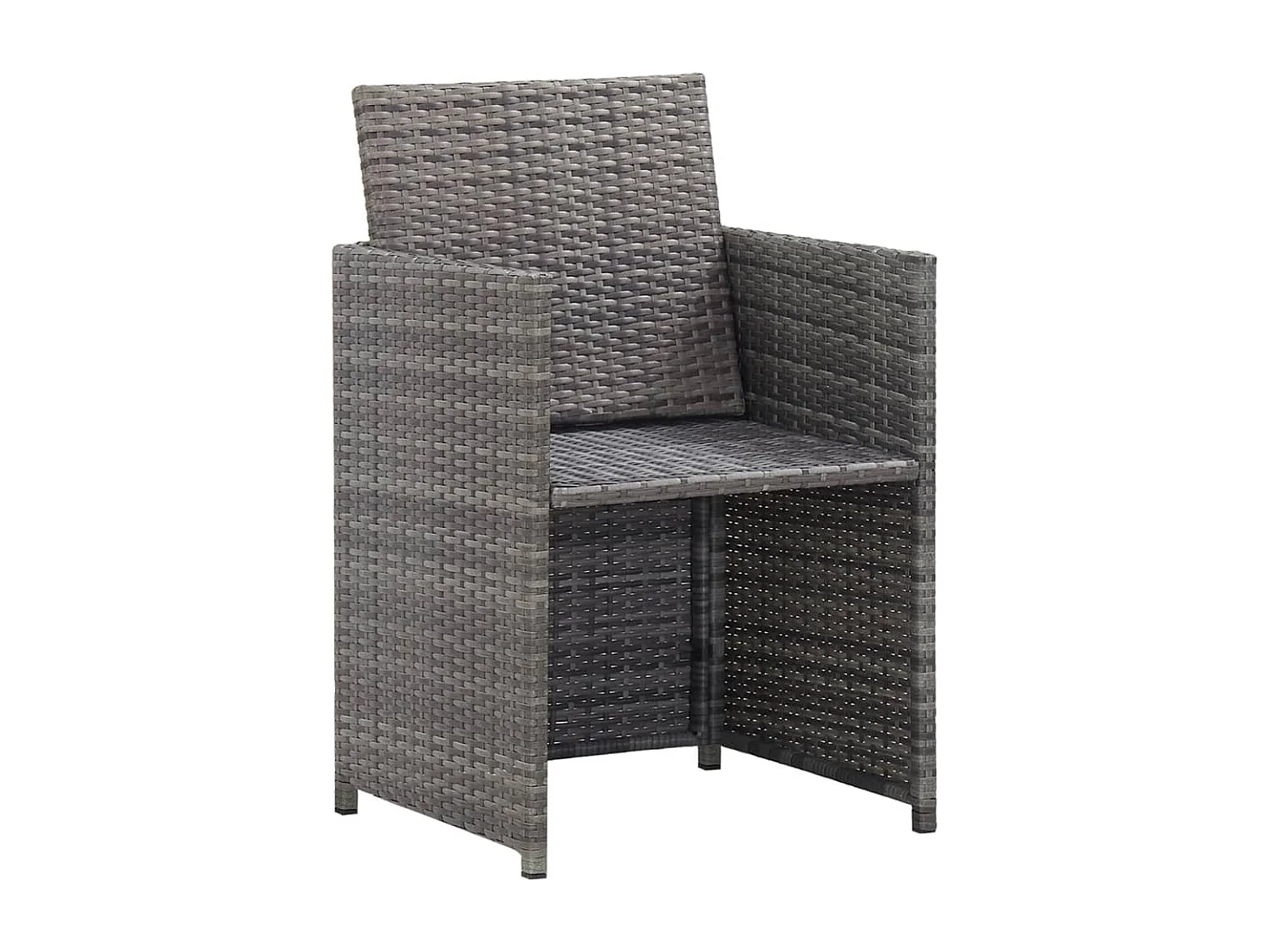 Mobilier à dîner extérieur 13 pièces coussins Poly rotin Anthracite