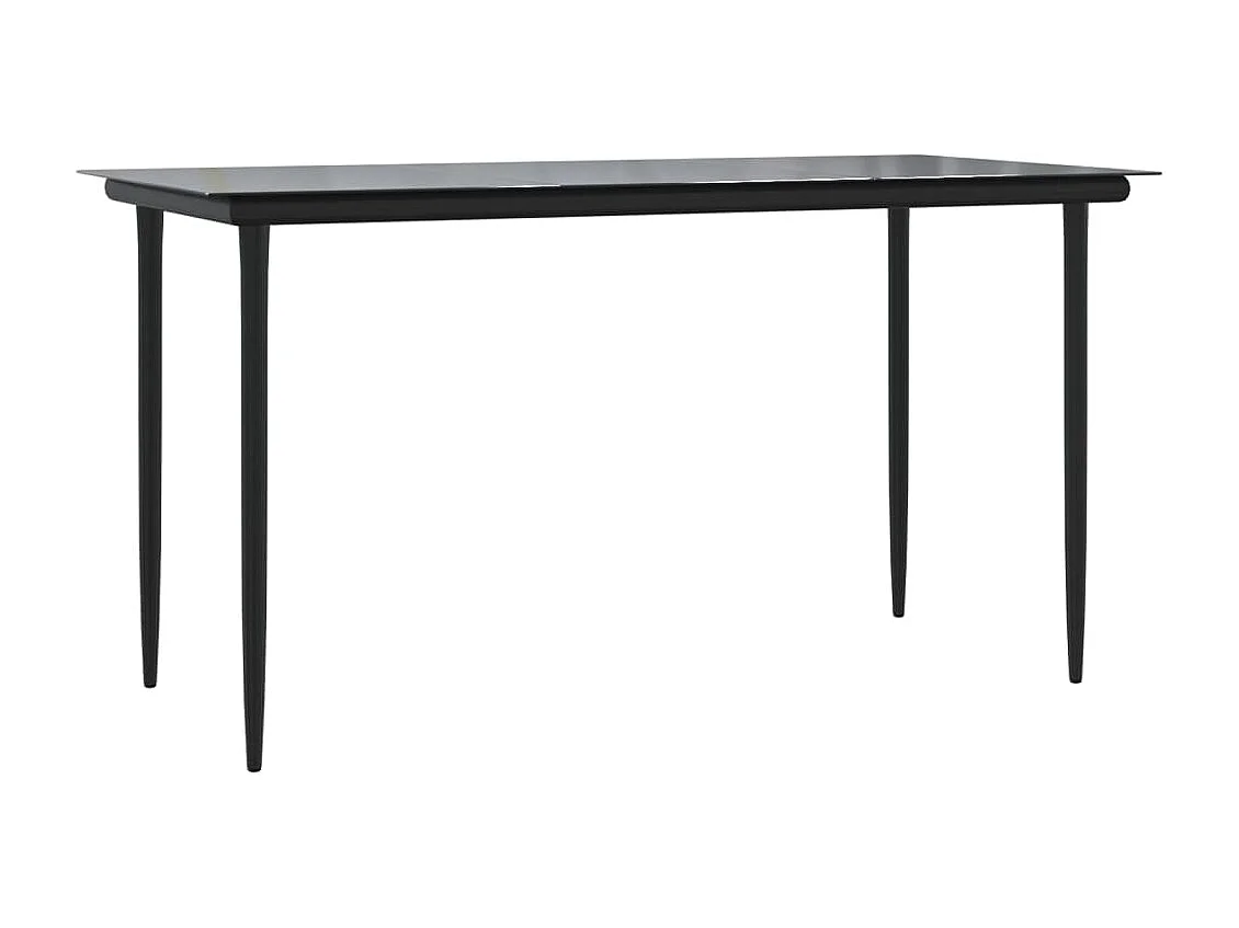 Ensemble à manger de jardin coussins 5 pièces Noir Résine tressée