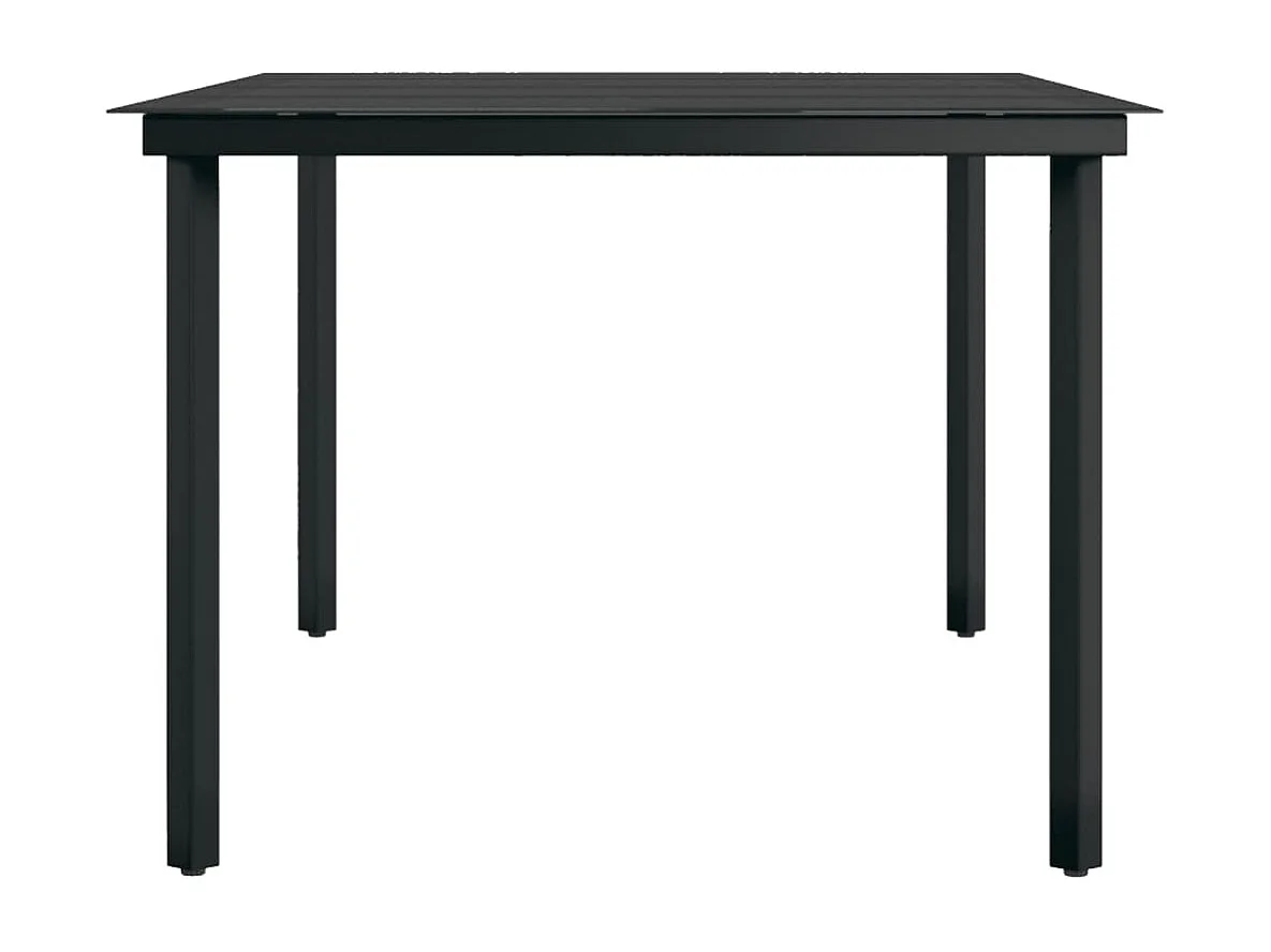 7 peças conjunto de jantar para jardim preto