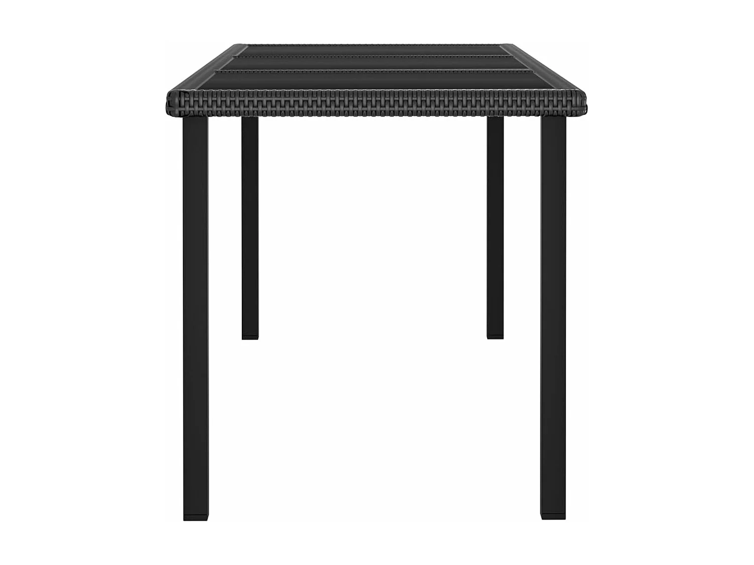 Ensemble de salle à manger de jardin 7 pièces Résine tressée Noir