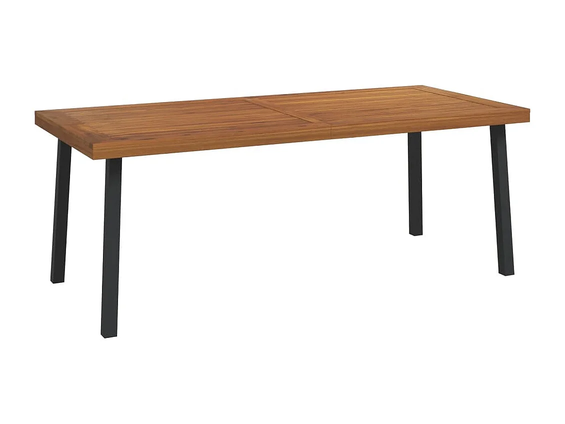 Juego de comedor de jardín 7 piezas madera maciza acacia y metal