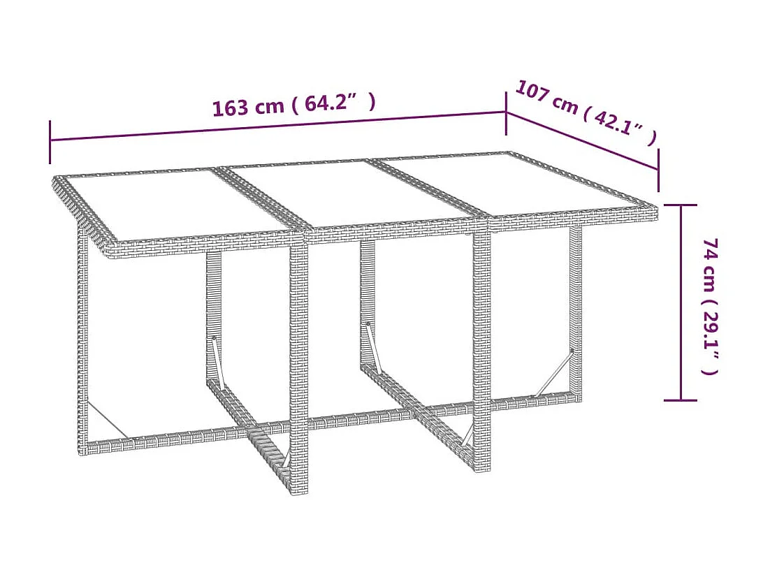 Mobilier à dîner de jardin et coussins 7 pièces Résine tressée Gris