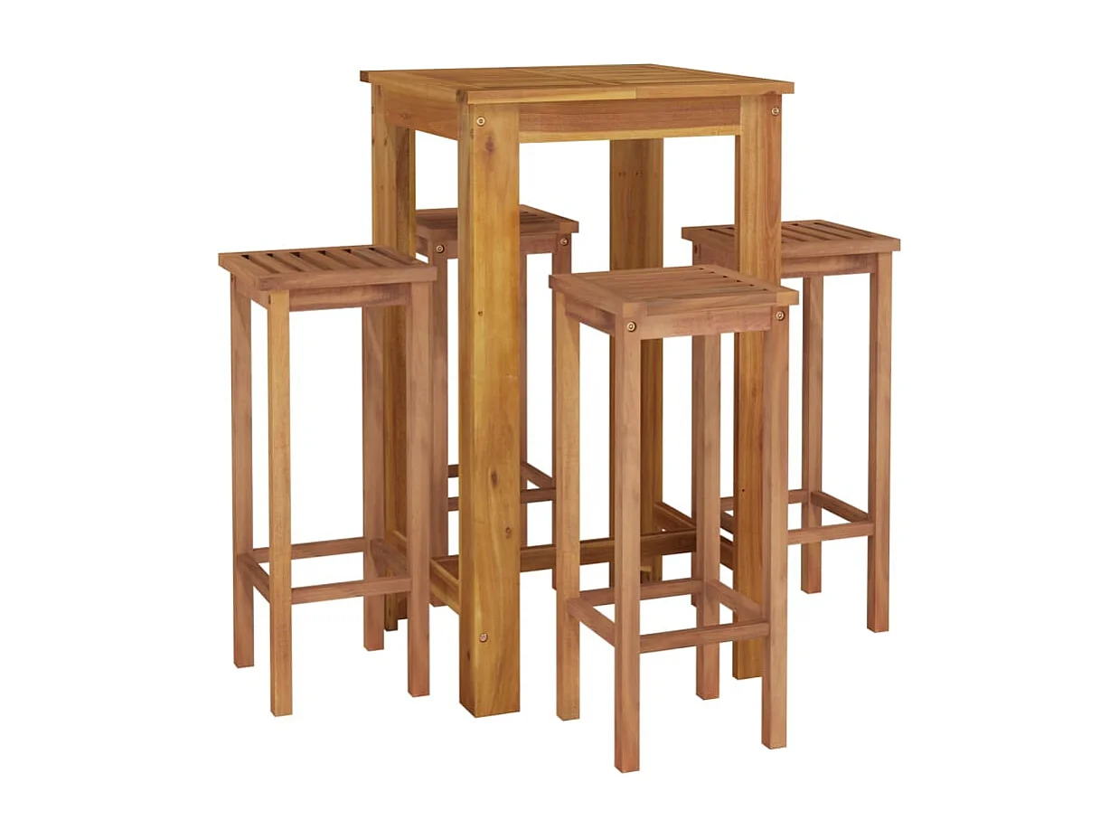 Conjunto de jantar p/ jardim 5 peças madeira de acácia maciça