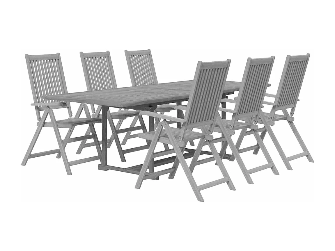 Ensemble de salle à manger de jardin 7 pièces Bois d'acacia solide