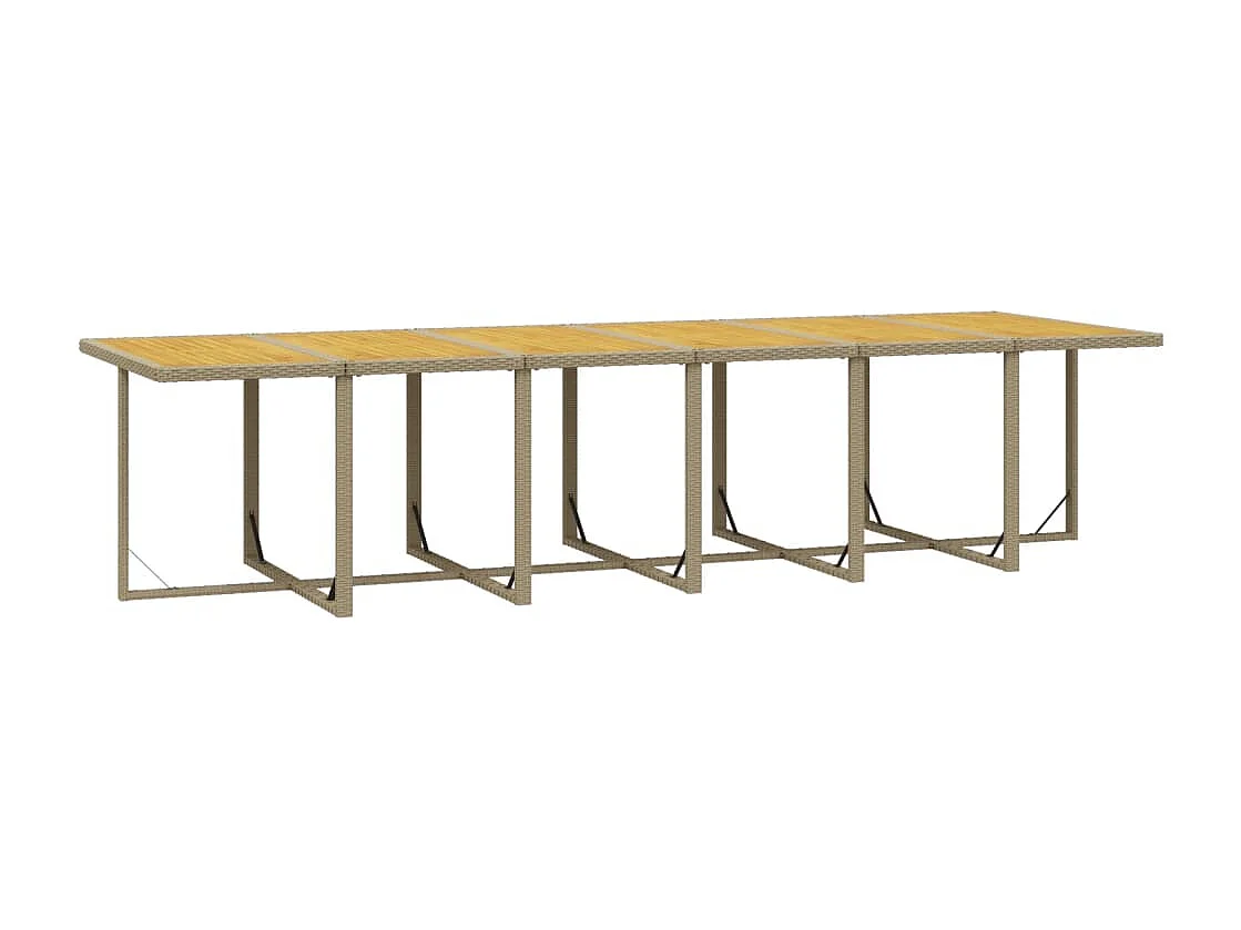 Juego comedor jardín 17 piezas con cojines ratán sintético beige