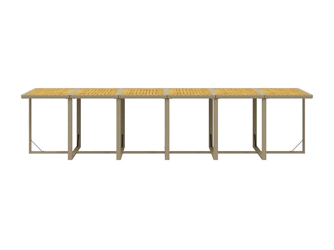 Juego comedor jardín 17 piezas con cojines ratán sintético beige