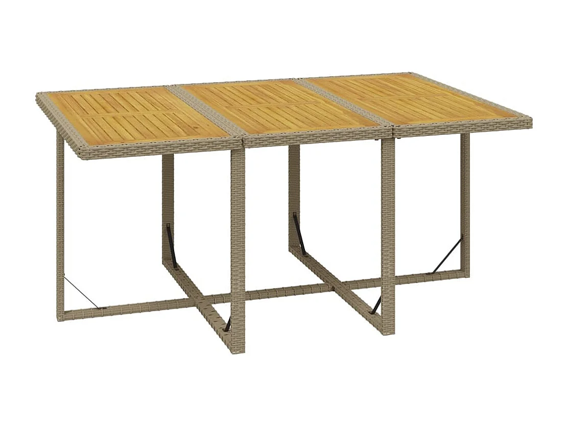 Juego comedor jardín 7 piezas con cojines ratán sintético beige