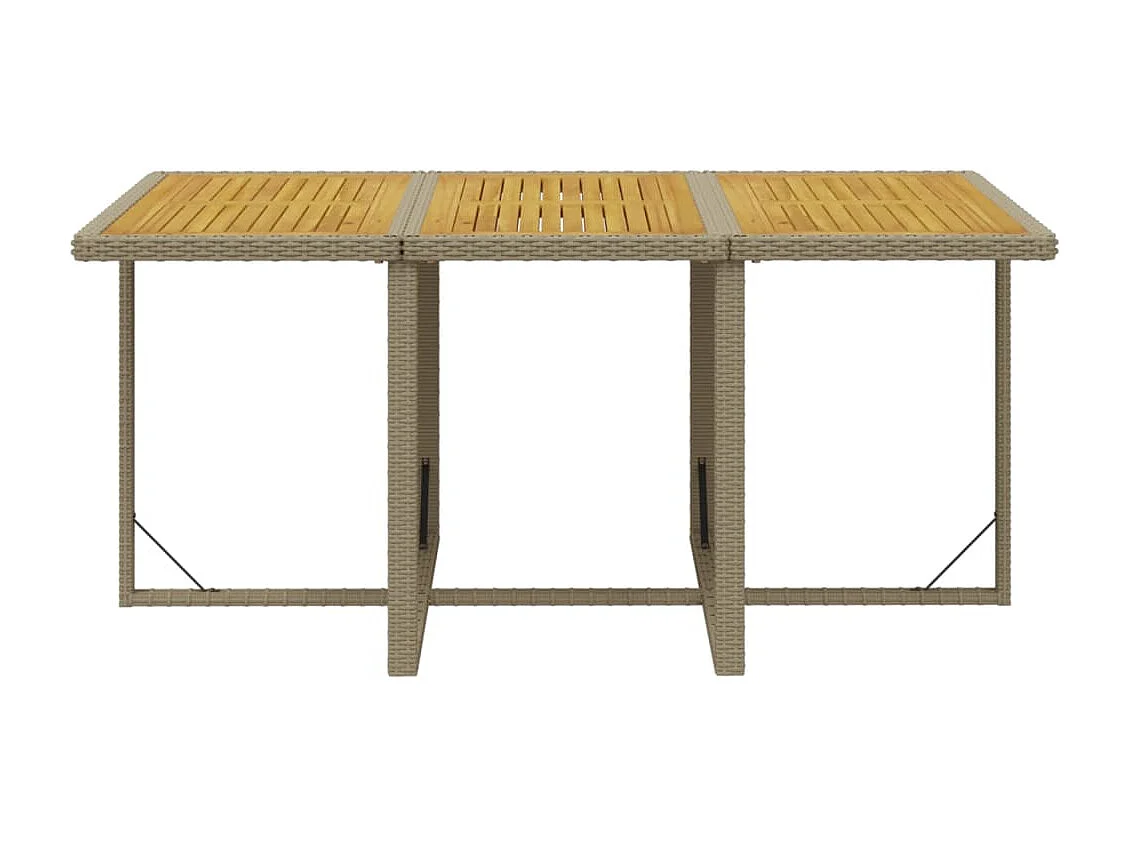 Juego comedor jardín 7 piezas con cojines ratán sintético beige