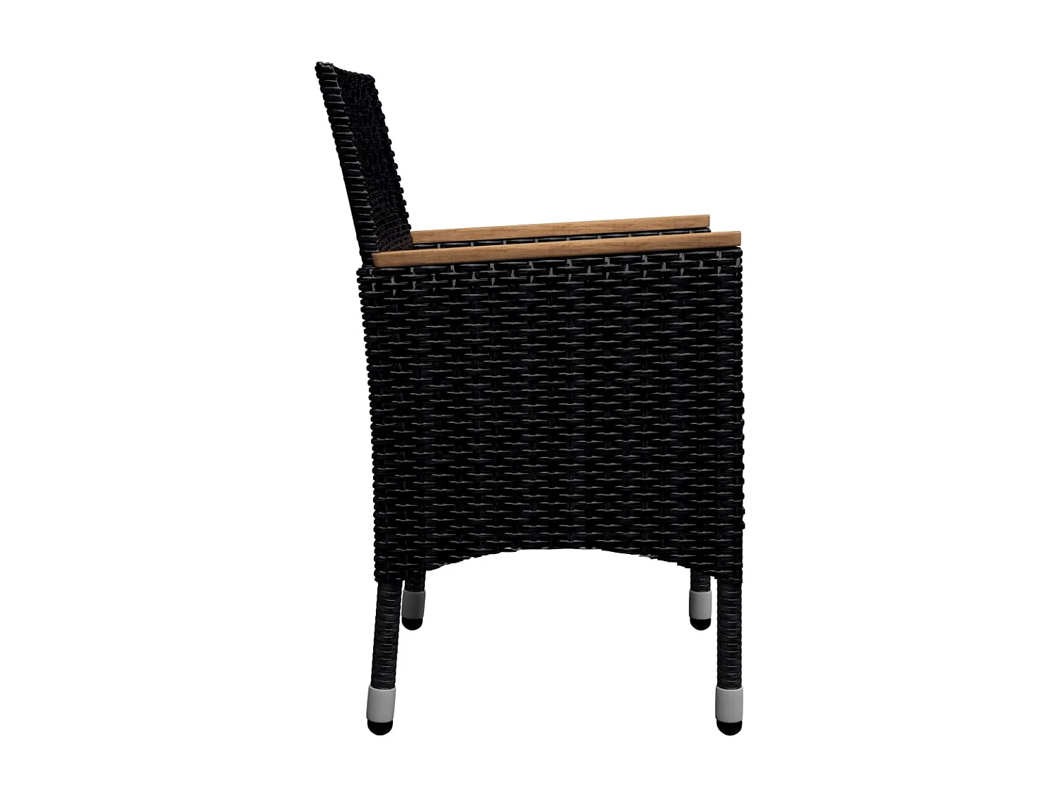 Ensemble à dîner de jardin 9 pièces Résine tressée et acacia Noir