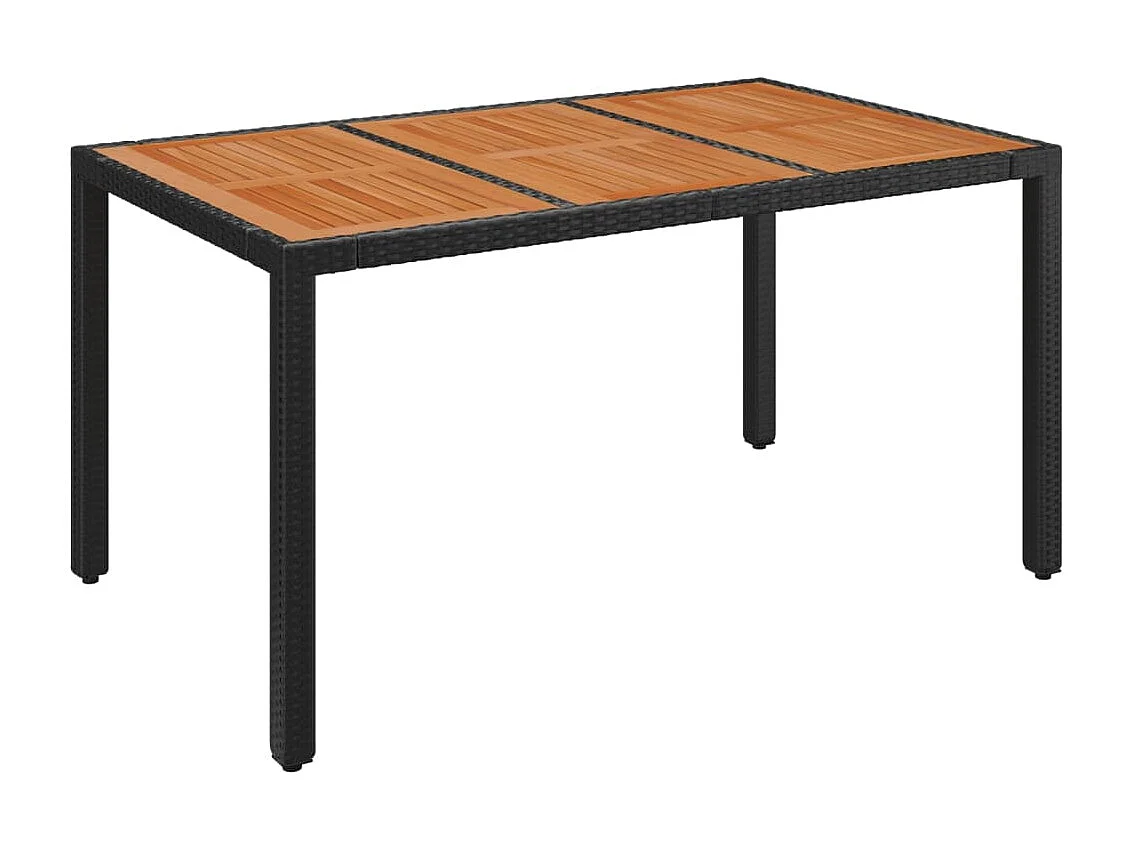 Set de muebles jardín 5 piezas con cojines ratán sintético negro