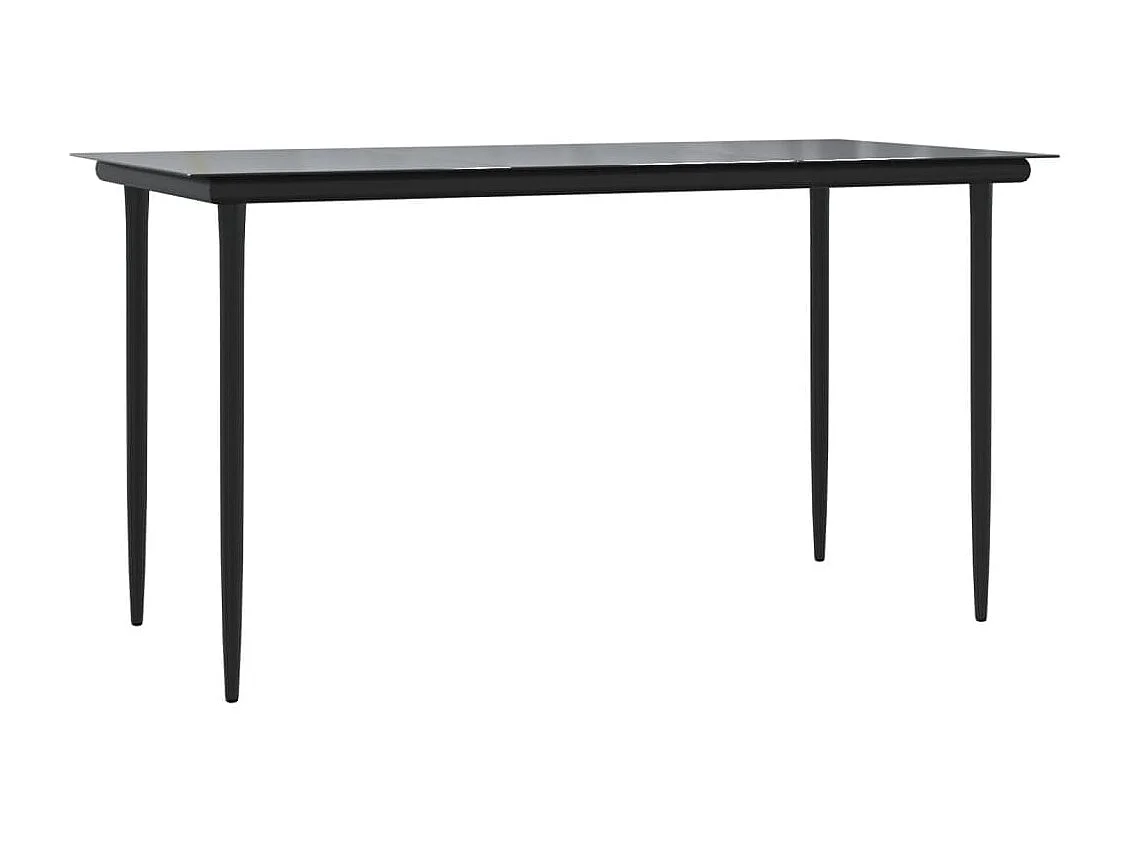 Ensemble à manger de jardin coussins 5 pièces Noir Résine tressée