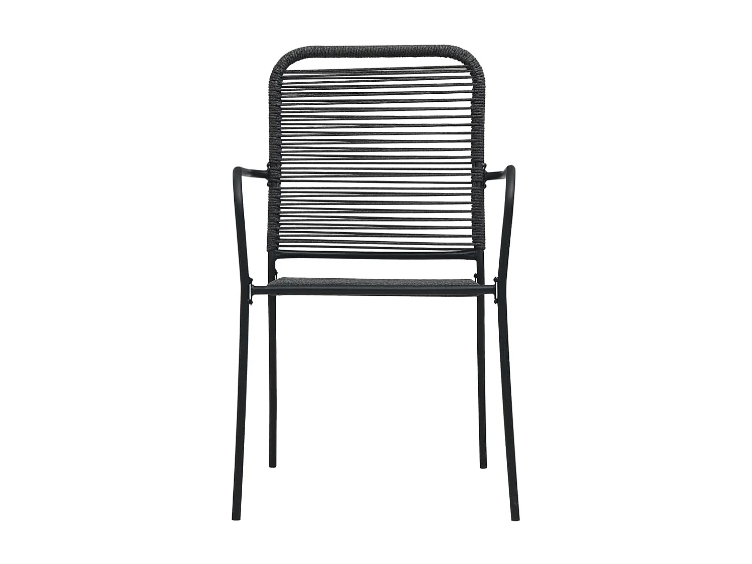 Set de comedor de jardín 7 piezas vidrio y acero negro