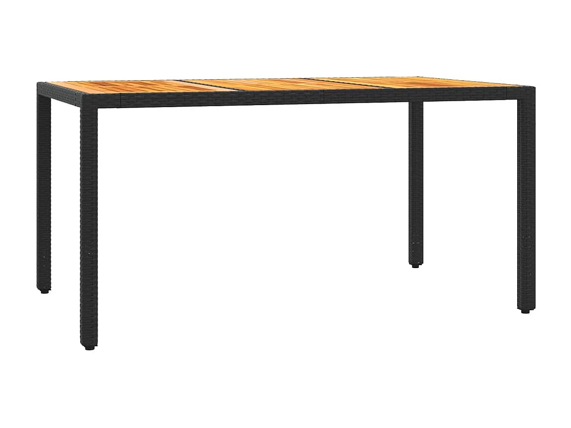 Set de muebles jardín 5 piezas con cojines ratán sintético negro