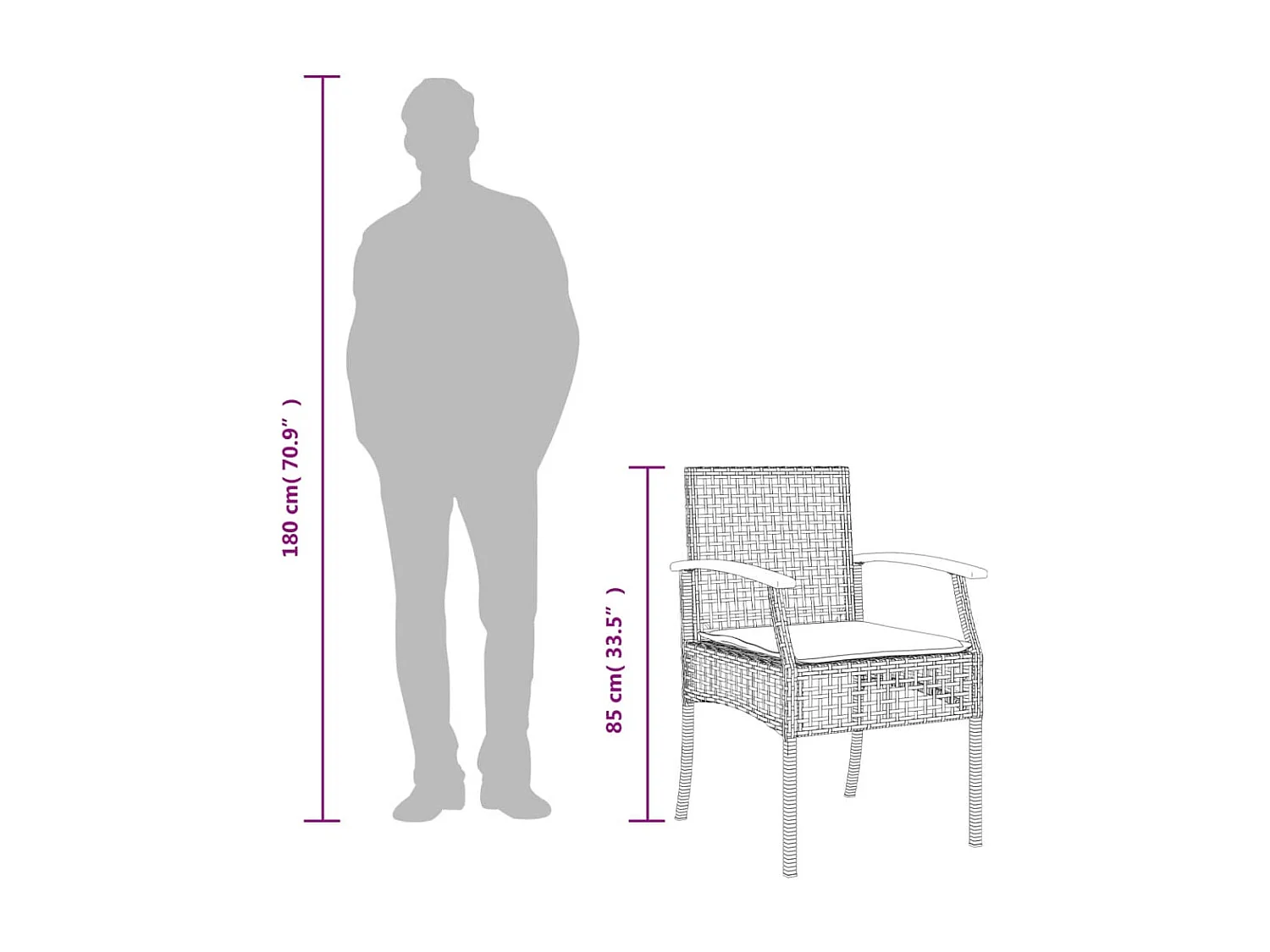 9 peças conjunto de jantar p/ jardim com almofadões vime PE bege