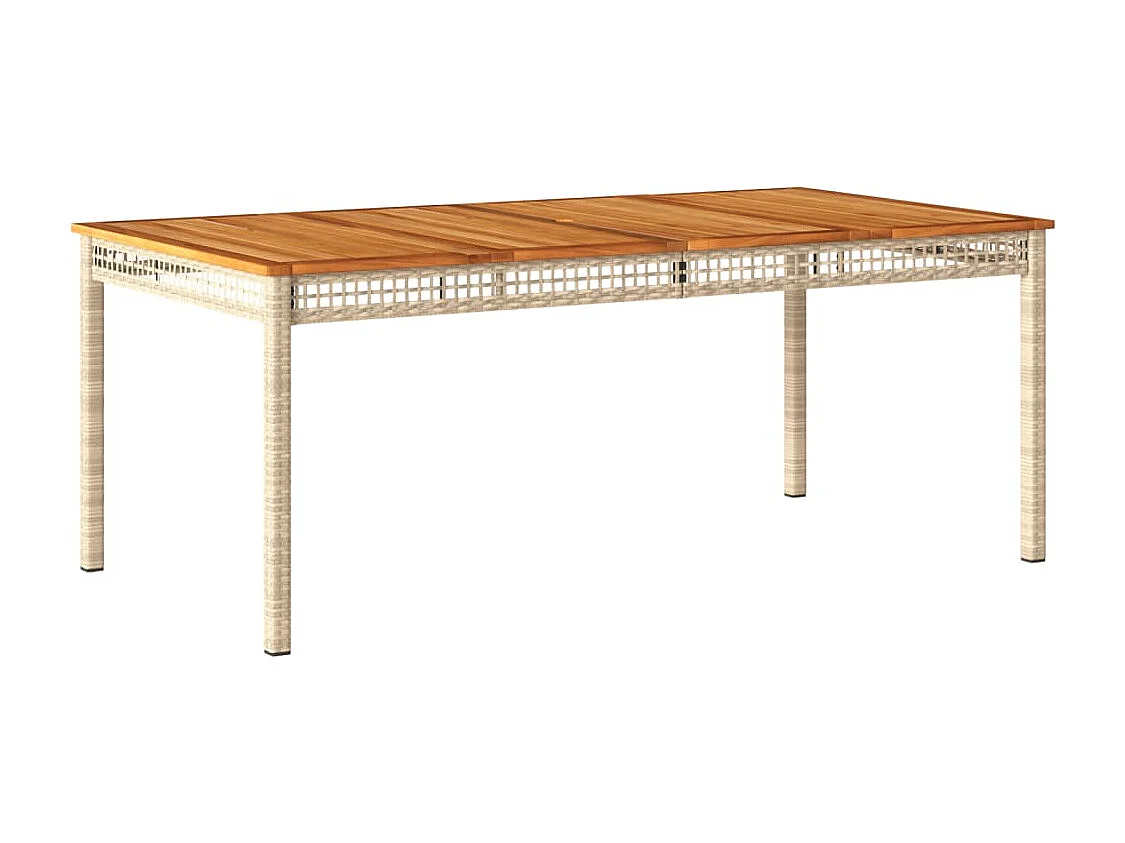 Set comedor de jardín 9 piezas con cojines ratán sintético beige