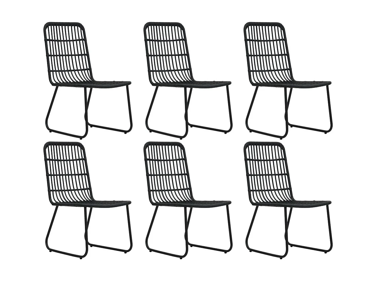 Juego de comedor para jardín 7 piezas ratán sintético y vidrio