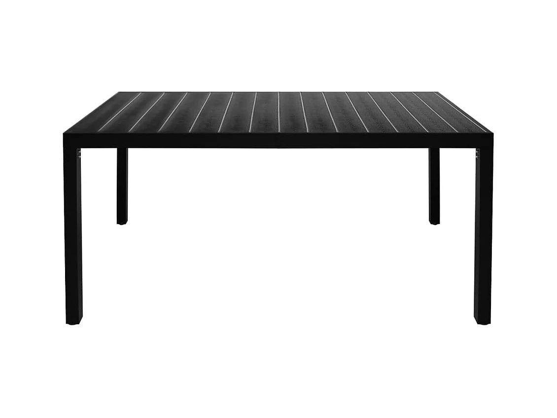 Juego de comedor para jardín 7 piezas negro y marrón